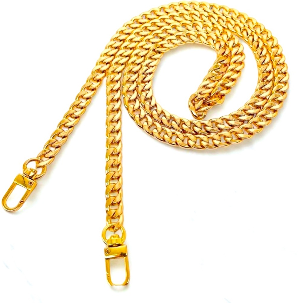 Gold Tone Metal Chain Strap Gold Plated Alloy